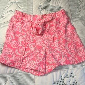 Lilly Pulitzer Pink & White Beach Patterned Shorts/Skort-00(see measurements)